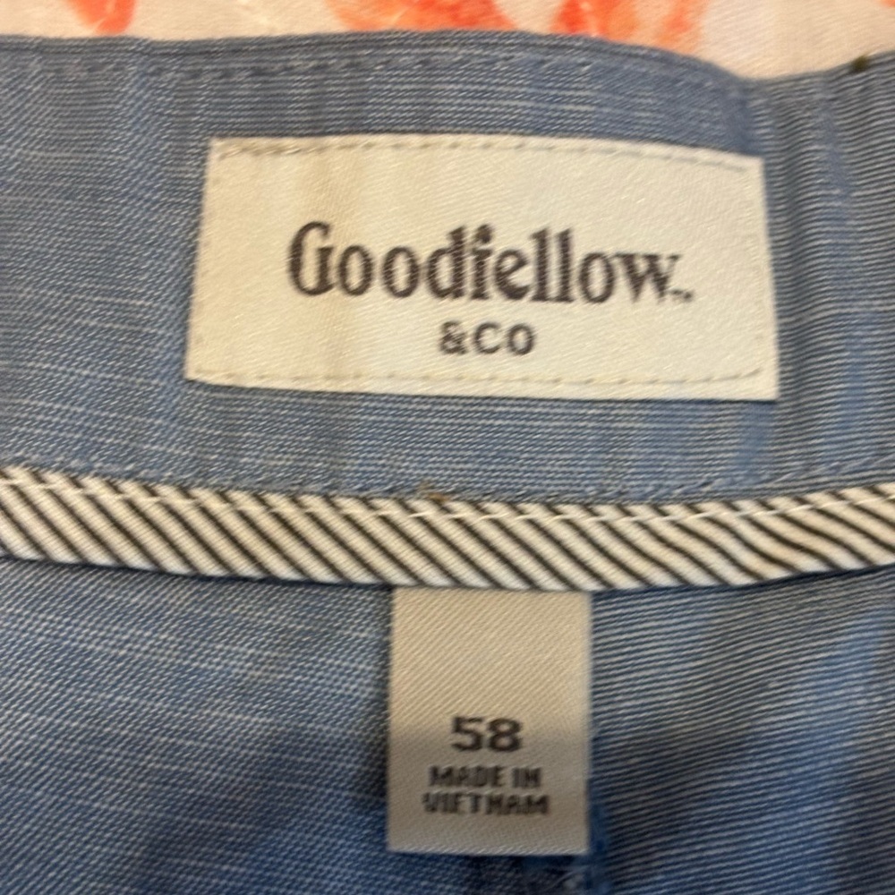 Goodfellow & Co Sky Blue Men's Flat Front Shorts - Picture 3 of 6